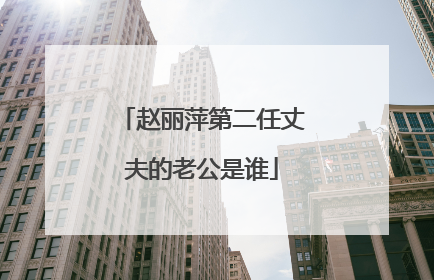 赵丽萍第二任丈夫的老公是谁