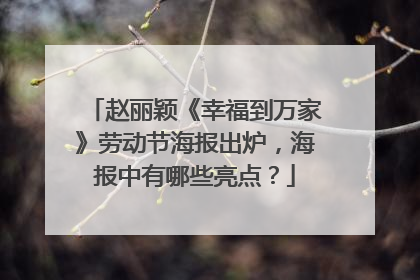 赵丽颖《幸福到万家》劳动节海报出炉，海报中有哪些亮点？