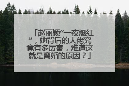 赵丽颖“一夜爆红”,她背后的大佬究竟有多厉害,难道这就是离婚的原因?