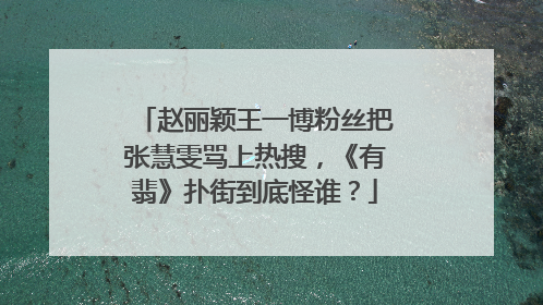 赵丽颖王一博粉丝把张慧雯骂上热搜,《有翡》扑街到底怪谁?