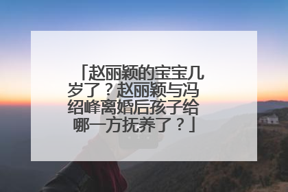 赵丽颖的宝宝几岁了?赵丽颖与冯绍峰离婚后孩子给哪一方抚养了?