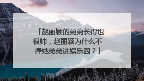 赵丽颖的弟弟长得也很帅,赵丽颖为什么不捧她弟弟进娱乐圈?