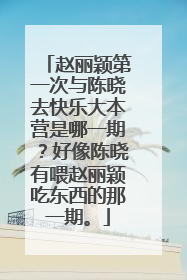 赵丽颖第一次与陈晓去快乐大本营是哪一期?好像陈晓有喂赵丽颖吃东西的那一期。