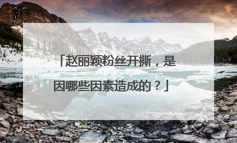 赵丽颖粉丝开撕,是因哪些因素造成的?