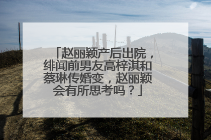 赵丽颖产后出院,绯闻前男友高梓淇和蔡琳传婚变,赵丽颖会有所思考吗?