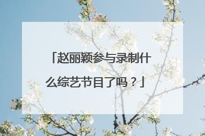赵丽颖参与录制什么综艺节目了吗？