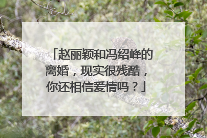 赵丽颖和冯绍峰的离婚，现实很残酷，你还相信爱情吗？