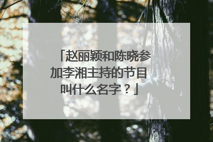 赵丽颖和陈晓参加李湘主持的节目叫什么名字?
