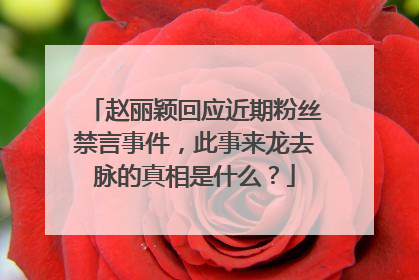 赵丽颖回应近期粉丝禁言事件,此事来龙去脉的真相是什么?