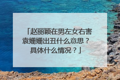 赵丽颖在男左女右害袁姗姗出丑什么意思？具体什么情况？