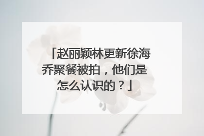 赵丽颖林更新徐海乔聚餐被拍，他们是怎么认识的？