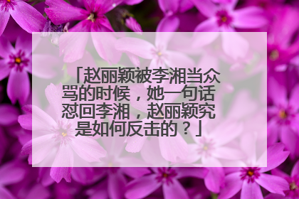 赵丽颖被李湘当众骂的时候，她一句话怼回李湘，赵丽颖究是如何反击的？