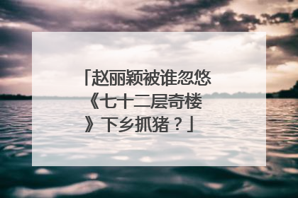 赵丽颖被谁忽悠 《七十二层奇楼》下乡抓猪？