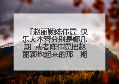 赵丽颖陈伟霆 快乐大本营分别是哪几期 或者陈伟霆把赵丽颖抱起来的那一期是哪一期?