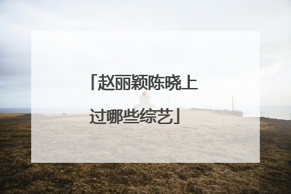 赵丽颖陈晓上过哪些综艺