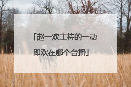 赵一欢主持的一动即欢在哪个台播