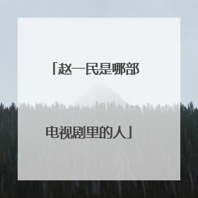 赵一民是哪部电视剧里的人