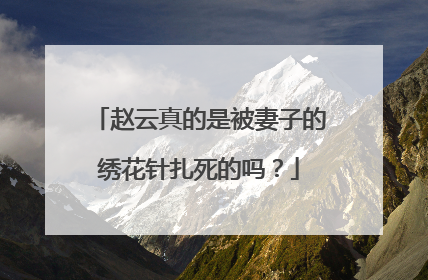 赵云真的是被妻子的绣花针扎死的吗?