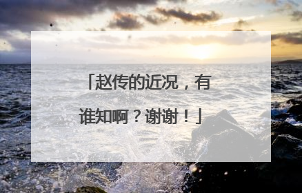 赵传的近况，有谁知啊？谢谢！