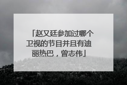 赵又廷参加过哪个卫视的节目并且有迪丽热巴,曾志伟