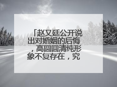 赵又廷公开说出对婚姻的后悔,高圆圆清纯形象不复存在,究竟怎么了?