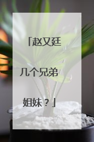赵又廷几个兄弟姐妹？