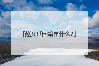 赵又廷国籍是什么?