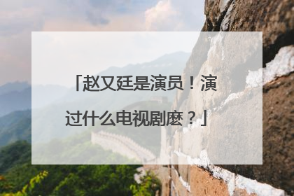赵又廷是演员!演过什么电视剧麽?