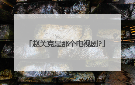 赵关克是那个电视剧?