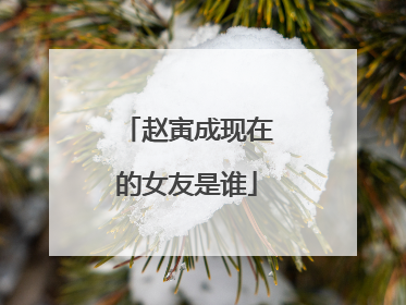 赵寅成现在的女友是谁