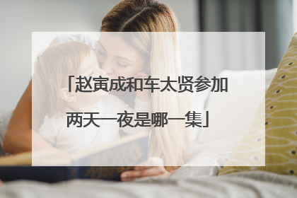 赵寅成和车太贤参加两天一夜是哪一集