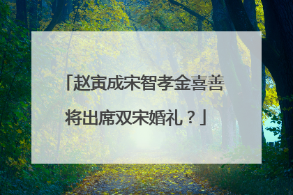 赵寅成宋智孝金喜善将出席双宋婚礼？