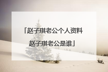 赵子琪老公个人资料 赵子琪老公是谁