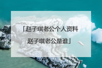 赵子琪老公个人资料 赵子琪老公是谁