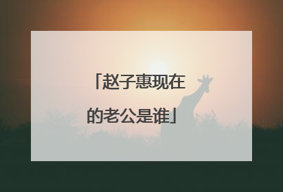 赵子惠现在的老公是谁