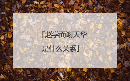 赵学而谢天华是什么关系