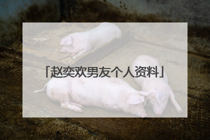 赵奕欢男友个人资料