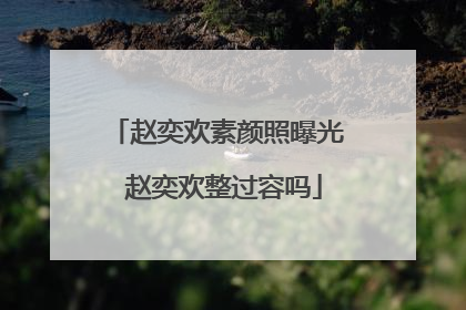 赵奕欢素颜照曝光 赵奕欢整过容吗