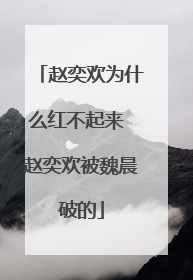 赵奕欢为什么红不起来 赵奕欢被魏晨破的