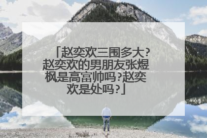 赵奕欢三围多大?赵奕欢的男朋友张煜枫是高富帅吗?赵奕欢是处吗?