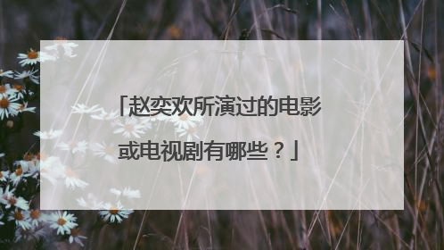 赵奕欢所演过的电影或电视剧有哪些?