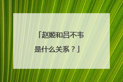 赵姬和吕不韦是什么关系？