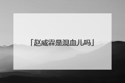 赵威霖是混血儿吗