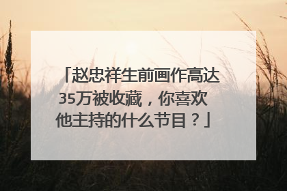 赵忠祥生前画作高达35万被收藏，你喜欢他主持的什么节目？
