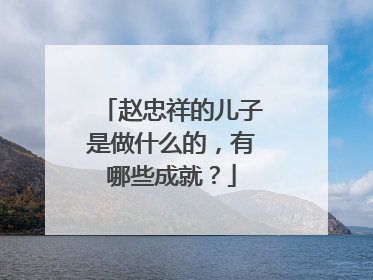 赵忠祥的儿子是做什么的,有哪些成就?