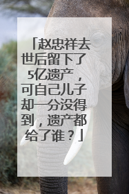 赵忠祥去世后留下了5亿遗产,可自己儿子却一分没得到,遗产都给了谁?