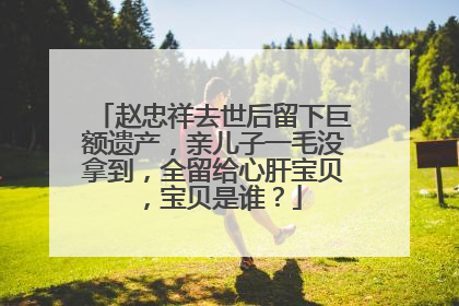 赵忠祥去世后留下巨额遗产，亲儿子一毛没拿到，全留给心肝宝贝，宝贝是谁？