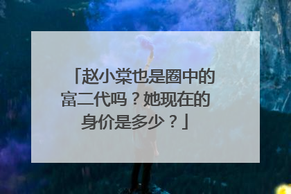 赵小棠也是圈中的富二代吗？她现在的身价是多少？