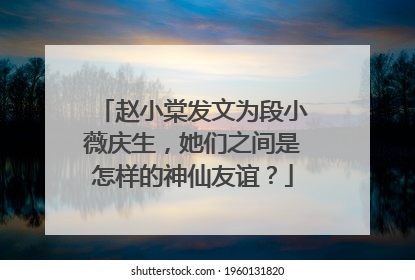 赵小棠发文为段小薇庆生，她们之间是怎样的神仙友谊？