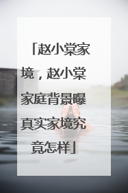 赵小棠家境，赵小棠家庭背景曝真实家境究竟怎样